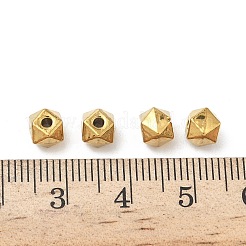 304ステンレススチールビーズ  ポリゴン  多面カット  イオンプレーティング（ip）  18KGP本金メッキ  5.5x5.5x5mm  穴：1.4mm&nbsp;X-STAS-D204-27G