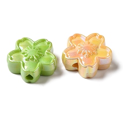 UVメッキアクリルビーズ  ABカラー  花  ミックスカラー  19.5x19x7.5mm  穴：2.5mm&nbsp;MACR-A010-06