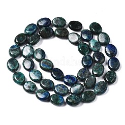 天然クリソコラとラピスラズリビーズ連売り  オーバル  10x8x4~5mm  穴：1mm  約41個/連  16.14インチ〜16.33インチ（41~41.5cm）&nbsp;X-G-N330-031