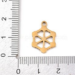 クリスマス 304 ステンレススチール エナメルペンダント  ゴールドカラー  スノーフレーク  17x12x1.2mm  穴：1.8mm&nbsp;LS-STAS-B116-03F-G