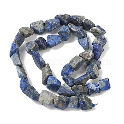生の粗いラピスラズリビーズ連売り  ナゲット  6~24x7~16x4~10mm  穴：1mm  約25~38個/連  15.35~15.94''（39~40.5センチメートル）&nbsp;LS-G-M453-D06