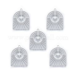 変色しない201ステンレススチールペンダント  星のアーチ  ステンレス鋼色  27x21x1mm  穴：1.6mm&nbsp;STAS-N090-LA915-1
