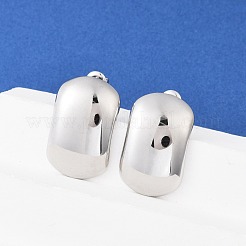 304ステンレススチールスタッドピアス  長方形  ステンレス鋼色  28.5x18mm&nbsp;EJEW-G423-12P