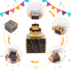 お誕生日おめでとう、現金ギフトプル用貯金箱  紙製の現金ギフトボックス  誕生日パーティーの装飾に  ミックスカラー  127x125x96mm&nbsp;DIY-WH0430-335