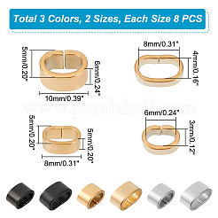 48個 6スタイル電気泳動304ステンレススチールスライドチャーム  長方形  ミックスカラー  5x8~10x5~6mm  穴：3~4x6~8mm  8個/スタイル&nbsp;STAS-UN0008-58