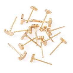 女性用真鍮スタッドピアス16個、4スタイル  16個のプラスチックとシリコンのイヤーナット付き  混合図形  18KGP本金メッキ  5~7x5~5.5mm  イヤーナット：5.6mm  4個/スタイル&nbsp;EJEW-TA0001-68