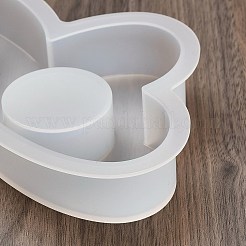 DIY ハート型キャンドルスティック シリコン型  キャンドル作り用  ホワイト  26.3x12x2.6cm  内径：4.2のCM&nbsp;DIY-G113-10B