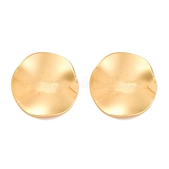 女性用304ステンレススチールスタッドピアス  イオンプレーティング（ip）  フラットラウンド  18KGP本金メッキ  24.5mm&nbsp;EJEW-L296-025G