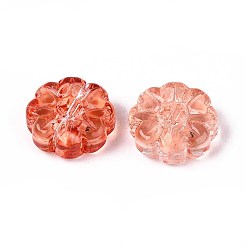 ガラスビーズ  花  サンゴ  13.5x5.5mm  穴：1mm&nbsp;GLAA-D303-03D