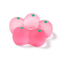 半透明の樹脂カボション  模造ゼリー  花  ショッキングピンク  17.5x18x7.5mm&nbsp;CRES-A049-06C