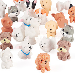 22個 11スタイル 樹脂製犬ミニチュアモデル  マイクロランドスケープドールハウスアクセサリー  小道具の装飾のふりをする  ミックスカラー  20~31.5x19~28x22.5~30.5mm  2個/スタイル&nbsp;DJEW-TA0001-30