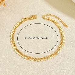 女性用真鍮ハートタッセルアンクレット  18KGP本金メッキ  8-1/4インチ（210mm）&nbsp;HT1275
