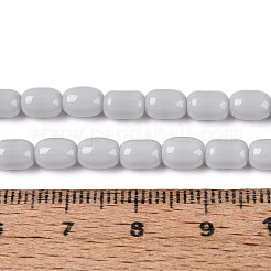 オペークガラスビーズ連売り  バレル  ホワイトスモーク  6~6.5x4~5mm  穴：0.7~0.8mm  約64~65個/連  15.75~15.94''（40~40.5センチメートル）&nbsp;GLAA-T028-14P-02