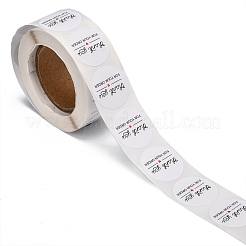 1インチありがとう粘着ラベルステッカー  装飾シールシール  クリスマスプレゼント用  結婚式  パーティー  ホワイト  25mm  500PCS /ロールについて&nbsp;X-DIY-J002-C03