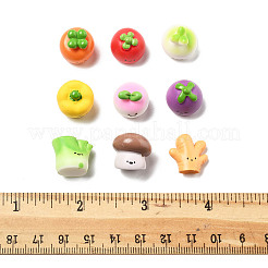 36個 9スタイル 樹脂製野菜置物飾り  ホームデスクトップ装飾用  混合図形  ミックスカラー  13.5~15.5x14.5~16.5x7.5~15.5mm  4個/スタイル&nbsp;DJEW-FS0001-02