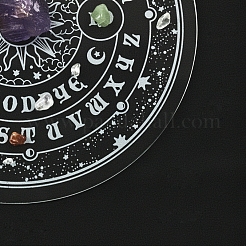 丸いアクリル振り子板  トーキングボード  スピリットボード  太陽と月と星の模様  透明  220mm&nbsp;WICR-PW0003-001