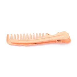 女の子用の櫛の形のスプレー塗装鉄アリゲーターヘアクリップ  ミックスカラー  59.5x12.5x11mm  5個/カード&nbsp;PHAR-A011-18