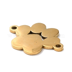 304ステンレススチールコネクタチャーム  中空リンク  ゴールドカラー  足跡  14.5x19x1mm  穴：1.5mm&nbsp;STAS-P328-04B-G