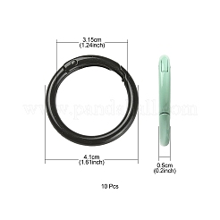 スプレー塗装された合金スプリングゲートリング10個。  丸いリング  ミックスカラー  41x5mm  内径：31.5mm&nbsp;FIND-YW0001-62