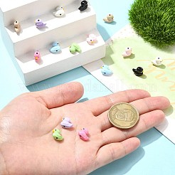 亜鉛合金ビーズ 16色焼き付け塗装 8個  アヒル  ミックスカラー  9x10.5x5.5mm  穴：1.2mm  2個/カラー&nbsp;FIND-CJ0004-72