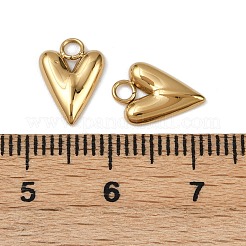 304ステンレススチールチャーム  ゴールドカラー  ハート  11.5x8x2mm  穴：1.8mm&nbsp;STAS-R170-01G-04