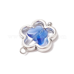 合金とガラスのペンダント7個  花  17.5x14x5mm  穴：1.6mm&nbsp;PALLOY-JF03366-02