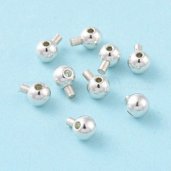925スターリングシルバービーズ  ラウンド  銀  4x3mm  穴：0.8mm  ピン：1mm&nbsp;STER-D035-02S