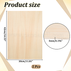 木板  長方形  バリーウッド  420x300x5mm&nbsp;DIY-WH0591-420-1