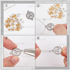 真鍮製つぶし玉カバーカシメ玉カバー  口を開けたラウンド  ミックスカラー  3.5x4x2.5mm  穴：1.4mm  150個/カラー&nbsp;FIND-BBC0015-78A