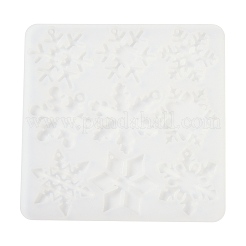 DIYペンダントシリコンモールド  レジン型  スノーフレーク  クリスマスのために  ホワイト  115x113x4.5mm  穴：1.7mmと2.7mm  内径：35~46x28~35mm&nbsp;X-SIMO-P009-A01