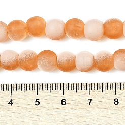 つや消しクラックルガラスビーズ連売り  ロンデル  ダークオレンジ  6x5.5mm  穴：1mm  約145個/連  31.10''（79センチメートル）&nbsp;GLAA-U001-6mm-M10