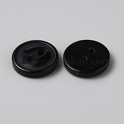 2  - 正孔樹脂ボタン  フラットラウンド  ブラック  10.5x2mm  穴：1.4mm&nbsp;LS-FIND-WH0170-88B-01