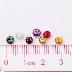 光沢のパールカラーのガラスパールビーズ  ミックスカラー  4mm  穴：1mm  約400個/袋&nbsp;HY-X006-4mm-09