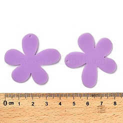 オペークアクリルパーツ  花  紫色のメディア  36x40x2mm  穴：1.4mm&nbsp;OACR-I020-01