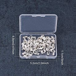 クリップエンド付きラックメッキ真鍮カニカン  ジュエリーには素敵な  銀  33x4~5mm  20セット /箱&nbsp;KK-PH0035-33S