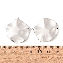 バロック調304ステンレススチールペンダント  テクスチャードディスクチャーム  変色しない  ステンレス鋼色  31x29.5x3mm  穴：1.8mm&nbsp;LS-STAS-A133-04P