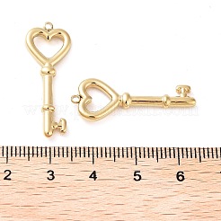 304ステンレスペンダント  ハートキーチャーム  14KGP本金メッキ  29.5x11x3mm  穴：1.4mm&nbsp;X-STAS-L022-374G