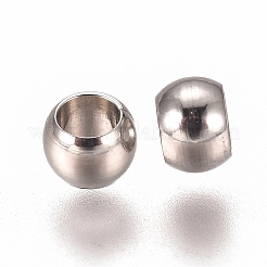 316サージカルステンレススチールクリンプビーズ  ロンデル  ステンレス鋼色  3x2mm  穴：1.8mm&nbsp;STAS-F117-03P-C