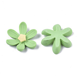オペーク樹脂カボション  花  薄緑  30x29x8mm&nbsp;CRES-T022-16B
