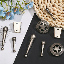 DIY ボロタイジュエリー作成検索キット  アイアンボロタイスライドクラスプ付き  亜鉛合金スライドクラスプ＆コードエンド  コーン＆スターシェイプ  アンティークシルバー＆プラチナ  12個/箱&nbsp;DIY-CA0005-42AS