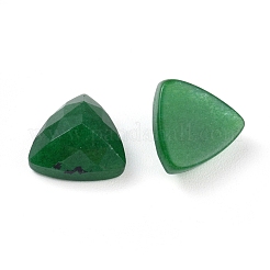 天然石ホワイトジェイドカボション  染め  多面カット  三角形  グリーン  10x10x5mm&nbsp;G-G834-G01-01