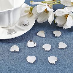 アルミトレイ  アイシャドウコンパクトアクセサリー  ハート  銀  19.5x19.5x4mm&nbsp;ALUM-CA0001-02S