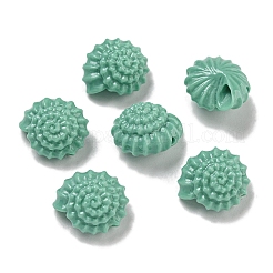 合成サンゴ彫刻ビーズ連売り  染め  シェル形状  ライトシーグリーン  12.5x11x7.5mm  穴：1.2mm  約30個/連  13.15''（33.4センチメートル）&nbsp;CORA-I023-05E