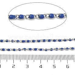 304ステンレススチールエナメルツイストチェーン  スプールで  ハンダ付け  ステンレス鋼色  ブルー  5x2x2~3mm&nbsp;STAS-R100-40P-04