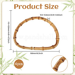 竹の棒のDリングバッグハンドル  バリーウッド  113~120x160x11.5~13.5mm&nbsp;LS-PURS-WH0816-004