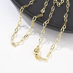 女性のための真鍮のペーパー クリップ チェーン ネックレス  カドミウムフリー＆鉛フリー  18KGP本金メッキ  17.40インチ（44.2cm）&nbsp;NJEW-P265-29G