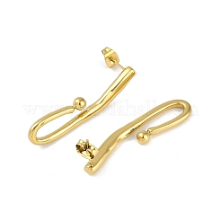 PVD真空メッキ304ステンレススチールスタッドピアス  左右  ゴールドカラー  36.5x17mm&nbsp;EJEW-Z075-07G