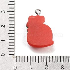クリスマステーマの不透明樹脂ペンダント  プラチナトーンの鉄ループ付き  バッグ  26.5x16.5x7.5mm  穴：2mm&nbsp;RESI-F054-B02