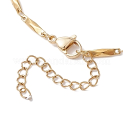 女性用304ステンレススチールリンクバーチェーンアンクレット  ゴールドカラー  9-1/4インチ（23.5cm）&nbsp;AJEW-AN00621