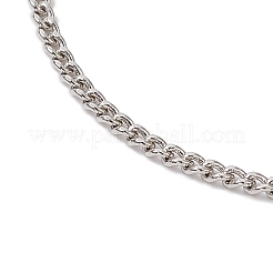 真鍮製のカーブチェーンブレスレット作り  プラチナ  6-3/4インチ（17cm）  穴：3mm&nbsp;AJEW-JB01329-02